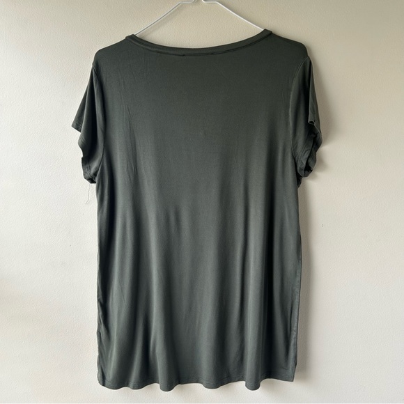 Cable & Gauge V-Neck Short Sleeve Front Pocket Tee Shirt Army Green L - Picture 5 of 6